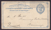 United States Postal Stationery Ganzsache Entier 2 C. NEW YORK 1893 To BRAMMINGE Denmark (2 Scans) - ...-1900