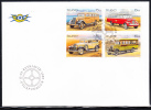 Iceland FDC Scott #823a Block Of 4 Postal Vehicles - FDC