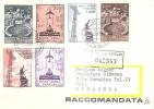 65551)lettera F.d.c. Racc. Vaticana Con 6 Valori + Annullo - Oblitérés