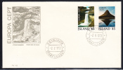 Iceland FDC Scott #498-499 Europa Ofaerufoss Eldgja, Kirkjufell Mountain - FDC