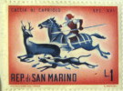 San Marino 1961 Hunting Deer 1l - Mint Hinged - Nuevos