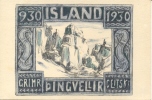 Iceland 1930 Picture Postcard 1000th Anniversary Of First Parliamentary Assembly In Þingvellir Thingvellir - Islande