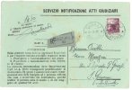 2282 DEMOCRATICA £20 ISOLATO 3-7-1946 ATTI GIUDIZIARI Re Maggio Manca Lembo Chiusura - Marcophilie