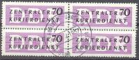 1956 ZKD (II) 70 Pf WZ 2 Im Viererblock Mit Ungültig-Entwertung Mi 9 Gestempelt/oblitere/used [ls] - Sonstige & Ohne Zuordnung