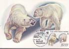 RUSSIE  WWF CARTE MAXIMUM NUM.YVERT 5394  FAUNE MENACEE  OURS BLANC - Cartes Maximum