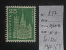 SUISSE  *  *  De  1960 / 1963   "  Série  Courante  -  Cathédrale  De  LAUSANNE       N° 647   "       1  Val . - Unused Stamps