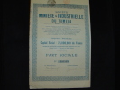 Part Sociale " Sté Minière Et Industrielle Du Tamega " Portugal  1925. - Industry