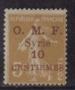 O.M.F. Syria MH 1922,  Surcharge 10c On 5c Orange - Gebraucht