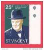 ST. VINCENT  1974 CHURCHILL Centenary Of Birth  With WIDE SIDE MARGIN & Color Code MINT - MNH - Sir Winston Churchill