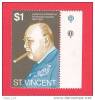 ST. VINCENT 1974 CHURCHILL Centenary Of Birth  With WIDE SIDE MARGIN & Color Code - MINT  MNH - Sir Winston Churchill