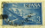 Spain 1955 Airplane And Caravel 3p - Used - Oblitérés