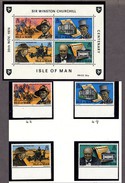 ISLE Of MAN  Block Sheet Of 4  Plus 4 Marginal Singles Perf MNH Churchill Over The Years - Sir Winston Churchill