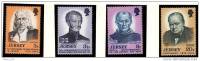 JERSEY 1974 CHURCHILL And Other Famous People 4 Perf Singles  MNH - Sir Winston Churchill