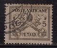 Vatican Used 1929, 5c Brown On Pink - Usati