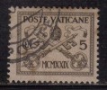 Vatican Used 1929, 5c Brown On Pink - Usados