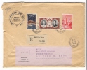 MONACO  /  Enveloppe Envoyée En Recommandé, Avec 3 Beaux Timbres + Cachet Du  4  JUILLET  1956 - Autres & Non Classés