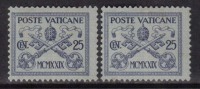 Vatican MH No Gum 1929, 25c X 2, 20c X 1 , As Scan - Ongebruikt