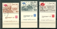 Israel - 1952, Michel/Philex No. : 69/70/71,  - USED - *** - Full Tab - Gebruikt (met Tabs)