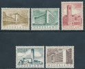 NETHERLANDS 1955 POST OFFICE AND OTHER BUILDINGS SC# B276-280 VF MNH - Nuovi