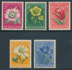 NETHERLANDS1952 FLOWERS SEMI-POSTALS  SC# B238-242 VF MNH - Unused Stamps