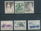 NETHERLANDS  1950 SEMI POSTALS PTT SCULPTURE AND BUILDINGS SC# B208-213 VF MNH SCARCE - Unused Stamps