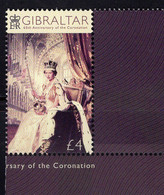 Jubiläum 2018 Gibraltar 1856 ** 17€ Porträt Der Königin 65hth Anniversary Coronation Queen Elizabeth II.stamp Of UK - Donne Celebri