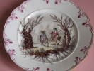 Assiette Porcelaine Ancienne Fontmaure 1890 Souvenir Tasse Cavaliers Cheval - Other & Unclassified