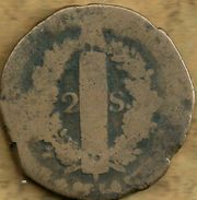 FRANCE 2 SOUS EMBLEM FRONT KING LOUIS XVIII BACK 1792 VG KM? READ DESCRIPTION CAREFULLY !!! - Autres & Non Classés