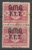 TRIESTE A SEGNATASSE SOVRASTAMPA SU DUE RIGHE COPPIA VERTICALE USATA 20 LIRE 1946 - Postage Due