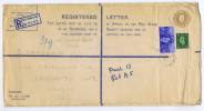 UK Postal Stationary Registered Cover 292 X 152 Mm, Wimbledon To London With Additional Stamps - Cartas & Documentos