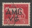 VENEZIA GIULIA A.M.G. V.G.  5 LIRE USATO - Afgestempeld