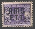 TRIESTE A  SEGNATASSE  SOVRASTAMPA SU DUE RIGHE 5 LIRE USATO - Postage Due