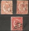 QUEENSLAND - 1895/7 ISSUE 1d RED (3 VARIETIES) USED - Oblitérés