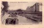 Carte Publicitaire Cirage Marcerou - Paris - Pont Neuf -Petit Bras De La Seine - La Seine Et Ses Bords