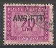 TRIESTE A  SEGNATASSE  SOVRASTAMPA SU UNA RIGA 20 LIRE USATO - Postage Due