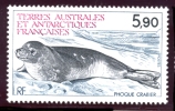 T.A.A.F. N°108 Faune - Phoque Crabier - Noir, Carmin, Gris - Nuevos