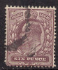 GB 1902 - 13 KEV11 6d PURPLE VARIETY USED STAMP WMK 49. ( 725 ) - Oblitérés