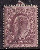 GB 1902 - 13 KEV11 6d PURPLE VARIETY USED STAMP WMK 49. ( C103 ) - Oblitérés