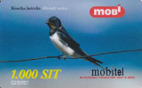 Prépayée Slovenie Mobitel Oiseau_ Bird Hirondelle  1.000 SIT - Slovenië