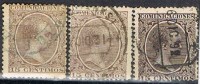 Sellos 15 Cts Castaño, Variedad Color,  Alfonso XIII Pelon,  Num 219-219a º - Used Stamps