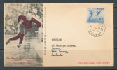 JAPAN 1954 MEN WORLD SPEED SKATING CHAMPIONSHIP FDC ON REGULAR PAPER NEW CACHET USED - FDC