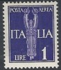 1930-32 REGNO POSTA AEREA SOGGETTI ALLEGORICI 1 LIRA MH * -  RR10070-2 - Correo Aéreo