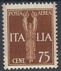 1930-32 REGNO POSTA AEREA SOGGETTI ALLEGORICI 75 CENT MH * -  RR10071-2 - Correo Aéreo