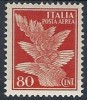 1930-32 REGNO POSTA AEREA SOGGETTI ALLEGORICI 80 CENT MH * -  RR10071 - Correo Aéreo