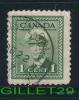 CANADA STAMP - KING GEORGE VI WAR ISSUE - SCOTT No  249,  0,01ç, 1942 - GREEN - USED - - Gebruikt