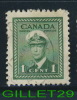 CANADA STAMP - KING GEORGE VI WAR ISSUE - SCOTT No  249,  0,01ç, 1942 - GREEN - USED - - Gebraucht