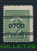 CANADA STAMP - KING GEORGE VI WAR ISSUE - SCOTT No  249,  0,01ç, 1942 - GREEN - USED - - Gebruikt