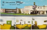 West Lafayette IN Indiana, TraveLodge Motel, Auto, Interior Decor Views, Purdue University, C1950s Vintage Postcard - Lafayette