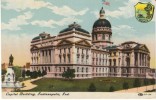 Indianapolis IN Indiana, State Capitol Building Architecture, State Logo, C1900s Vintage Postcard - Indianapolis