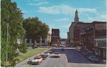 Davenport IA Iowa, Main Street Scene, Autos Business Signs, C1950s Vintage Postcard - Davenport